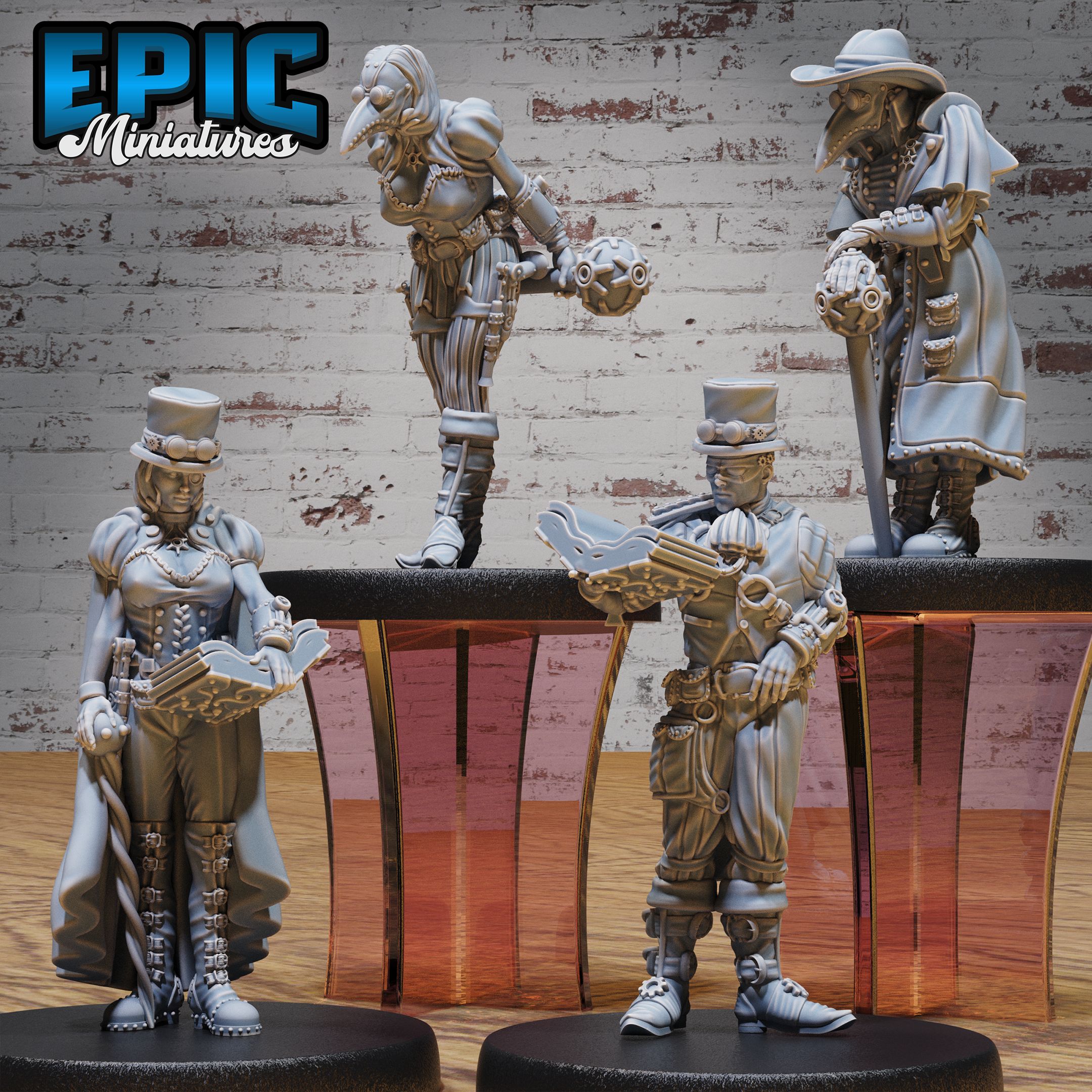 Esoteric Society Set A / Steampunk Villager / Humanoid Scientist / Spiritual Warrior / Mystical Fighter / HUman Alchemy Master / Battle Infantry Army / Construct Alchemist / Steam Technology Encounter